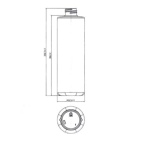 Флакон ПЕ, модель 503Е, 500 мл, Чорний (пластикові флакони 500 мл) фото 8