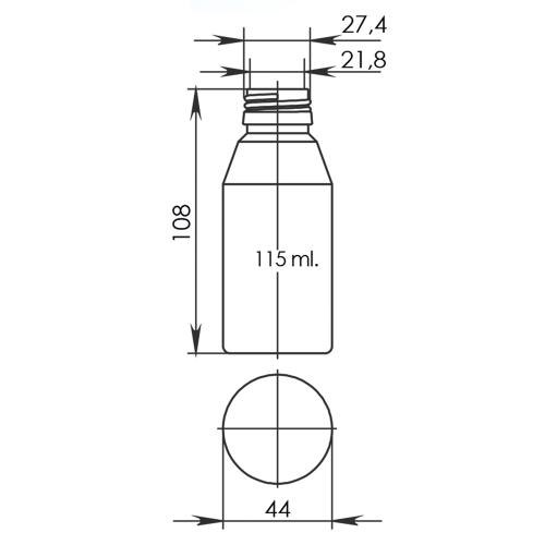 Банка БВП-115 (/2, коричневий) (пластикові флакони 115 мл) фото 4