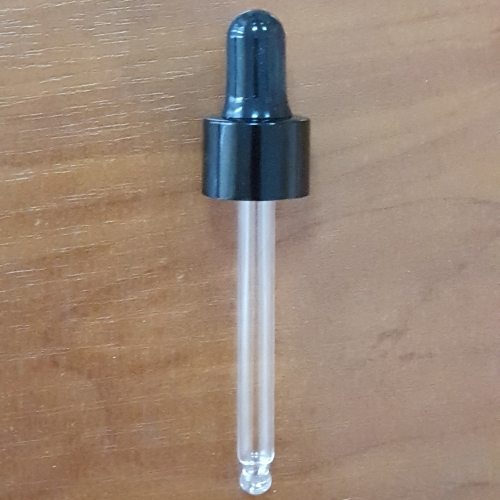 Гвинтова кришка чорна глянсова з піпеткою (для флаконів 30 мл) фото 3