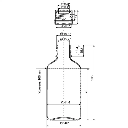 Флакон ФПН-100-1 прозорий фото 5