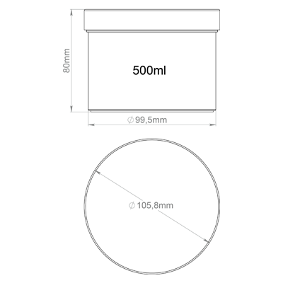 Комплект Банка ТВІСТ для косметичних засобів, біла, ПП, 0,5 з білою кришкою фото 2