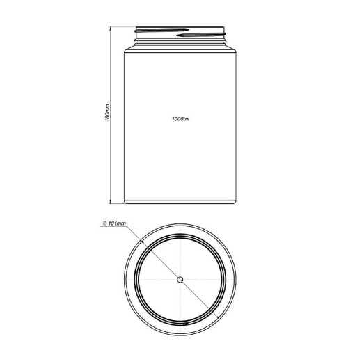 Банка ПЕТ Ф BJF 82-101-1000 П, 57 гр (банка ПЕТ 1 л) фото 3