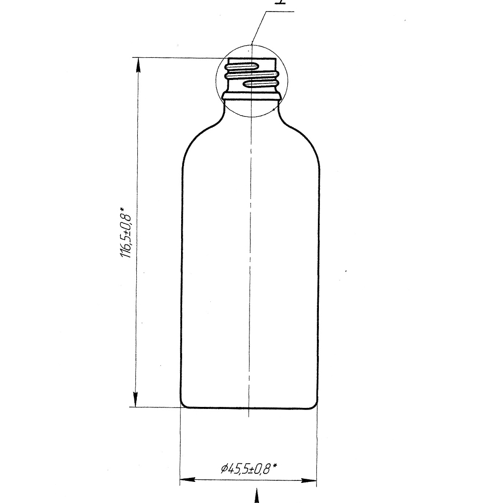 Флакон ФВ-100-18-01-ОС (скляні флакони 100 мл)