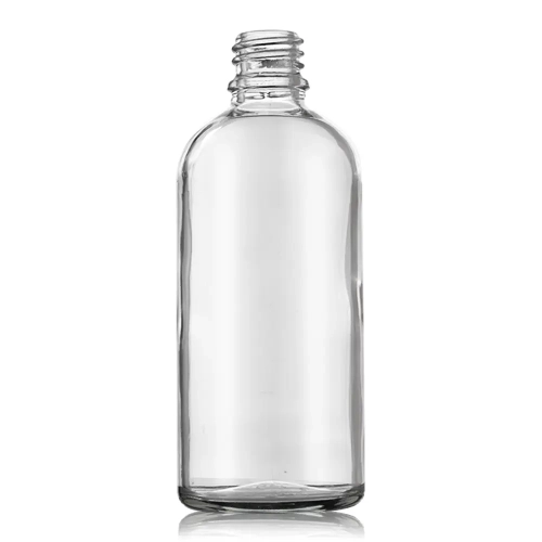 Флаконы прозрачные стеклянные с винтовой горловиной 100 мл, DIN 18 для Л-С (стеклянный флакон 100 мл) фото 1