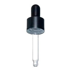 Гвинтова кришка чорна глянцева з піпеткою (для флакона 10 мл)