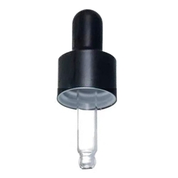 Гвинтова кришка чорна глянцева з піпеткою (для флакона 5 мл)