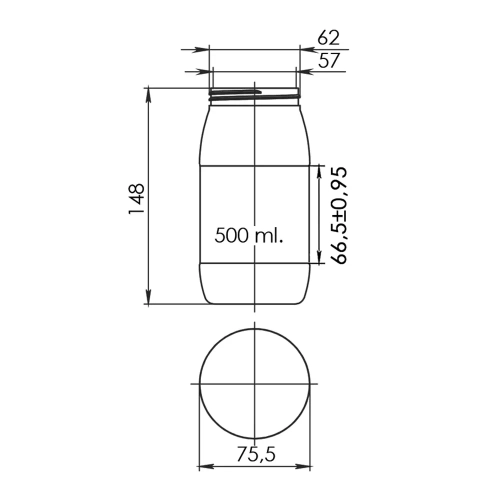 Банка БН.500/63 арт.01 (прозорий) (банка ПЕТ 500 мл) фото 3