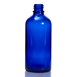 Флакони скляні Синього кольору з гвинтовою горловиною 100 мл, DIN 18, для Л-З (скляні флакони 100 мл)