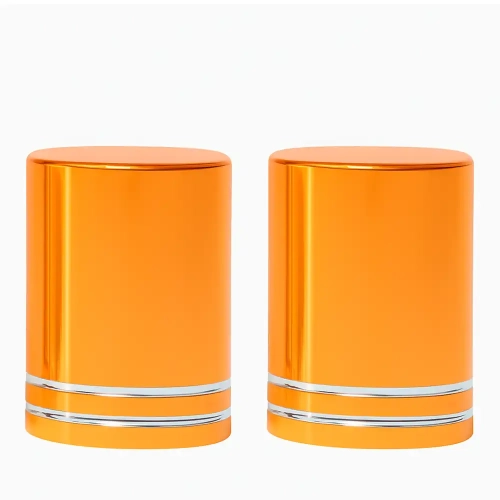 Гвинтова кришка золотого кольору для косметичного флакону з метал. кулькою 10 мл