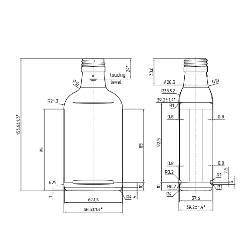 Пляшка 423-В-200 (пляшки скляні 200 мл) фото 2