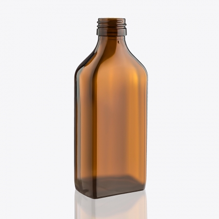 Пляшка для сиропів прямокутна DIN28, 200 мл (скляні флакони 200 мл) фото 1