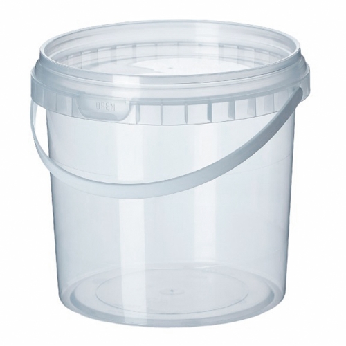 Відро 1 л прозоре кругле з прозорою кришкою
