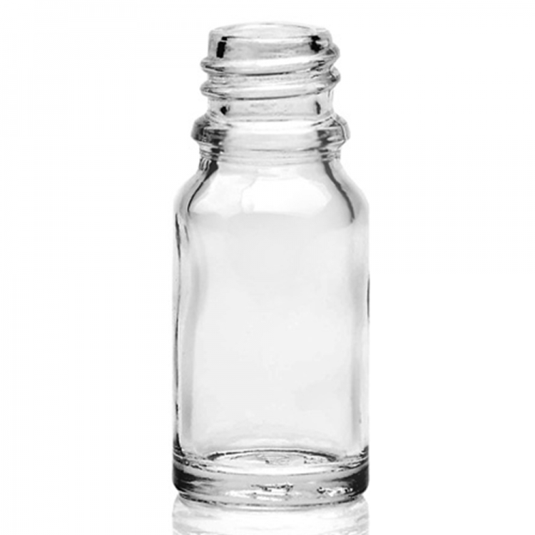 Флакон скляний із гвинтовою горловиною прозорий DIN18, 10 мл (скляні флакони 10 мл) фото 1