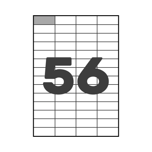 Етикетки з клейким шаром 56 шт. 52,5х21,2 мм (А4)