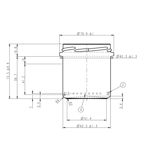 Банка скляна 167 ML PATRICIA