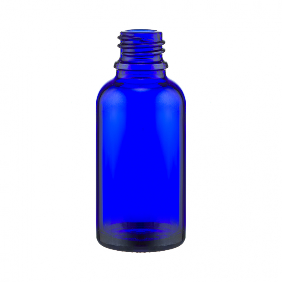 Флакон стеклянный с винтовой горловиной Синего цвета DIN 18, 30 мл ФК-30Кс (110 шт. упаковка)