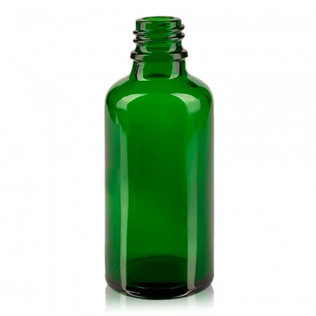 Флакони скляні Зеленого кольору з гвинтовою горловиною 30 мл, DIN 18 для Л-П (скляний флакон 30 мл)