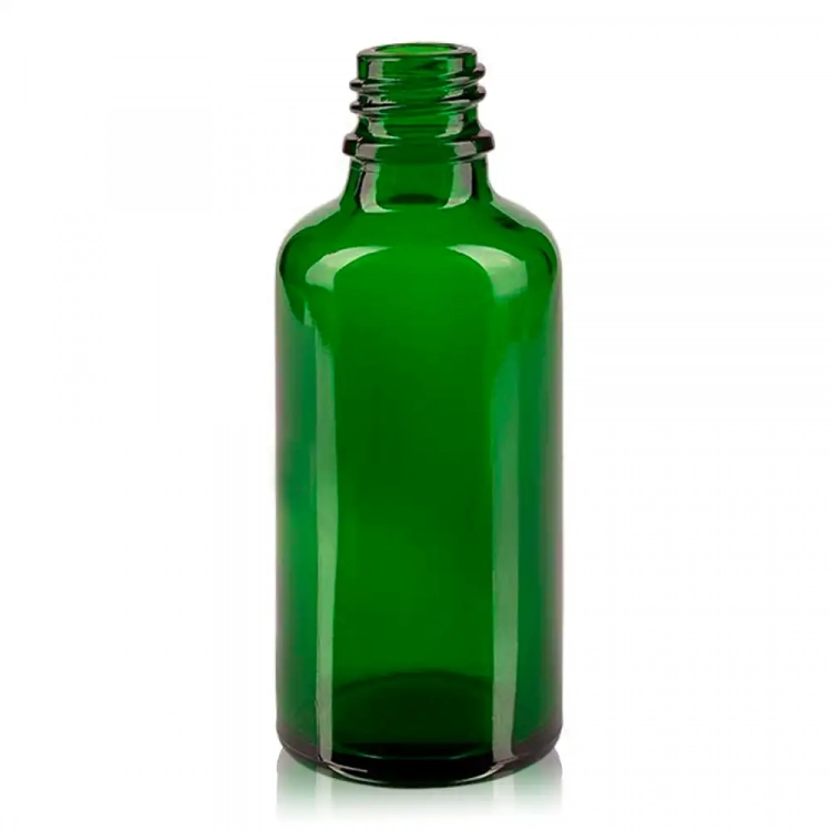 Флакони скляні Зеленого кольору з гвинтовою горловиною 30 мл, DIN 18 для Л-П (скляний флакон 30 мл) фото 1