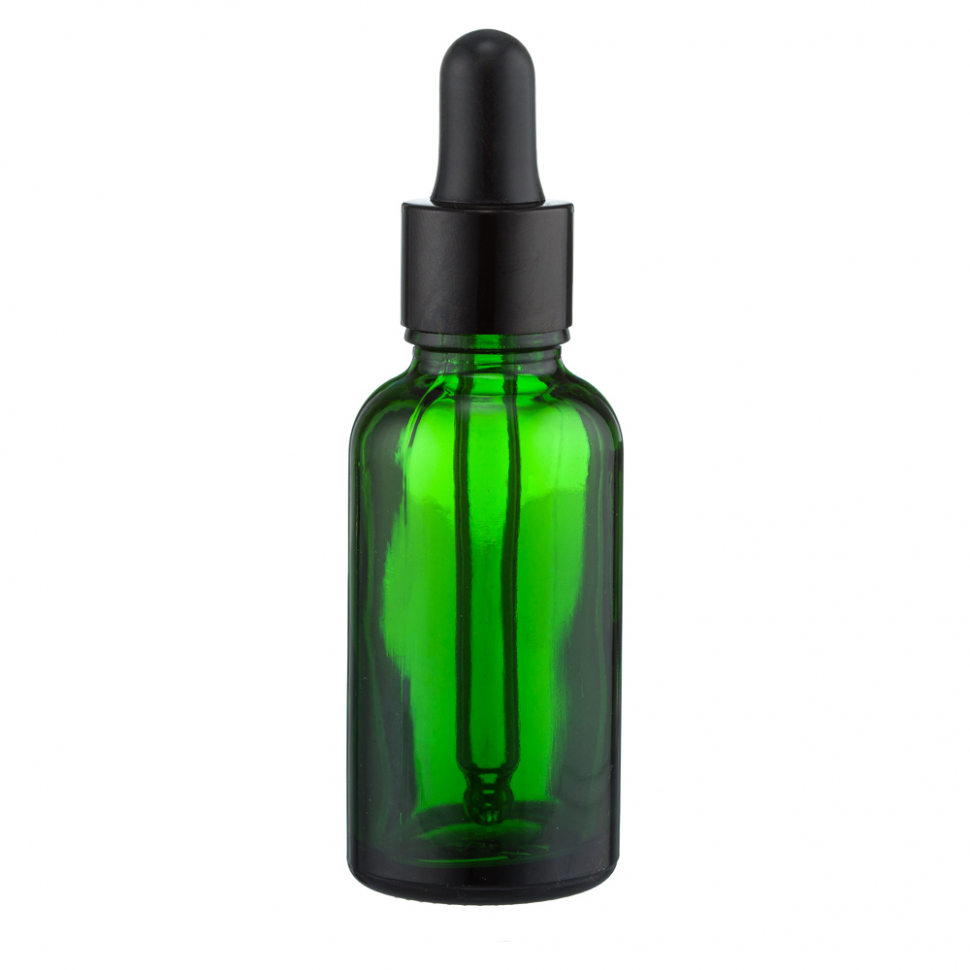 Флакон скляний із гвинтовою горловиною Зеленого кольору DIN 18, 30 мл ФК-30Кз
