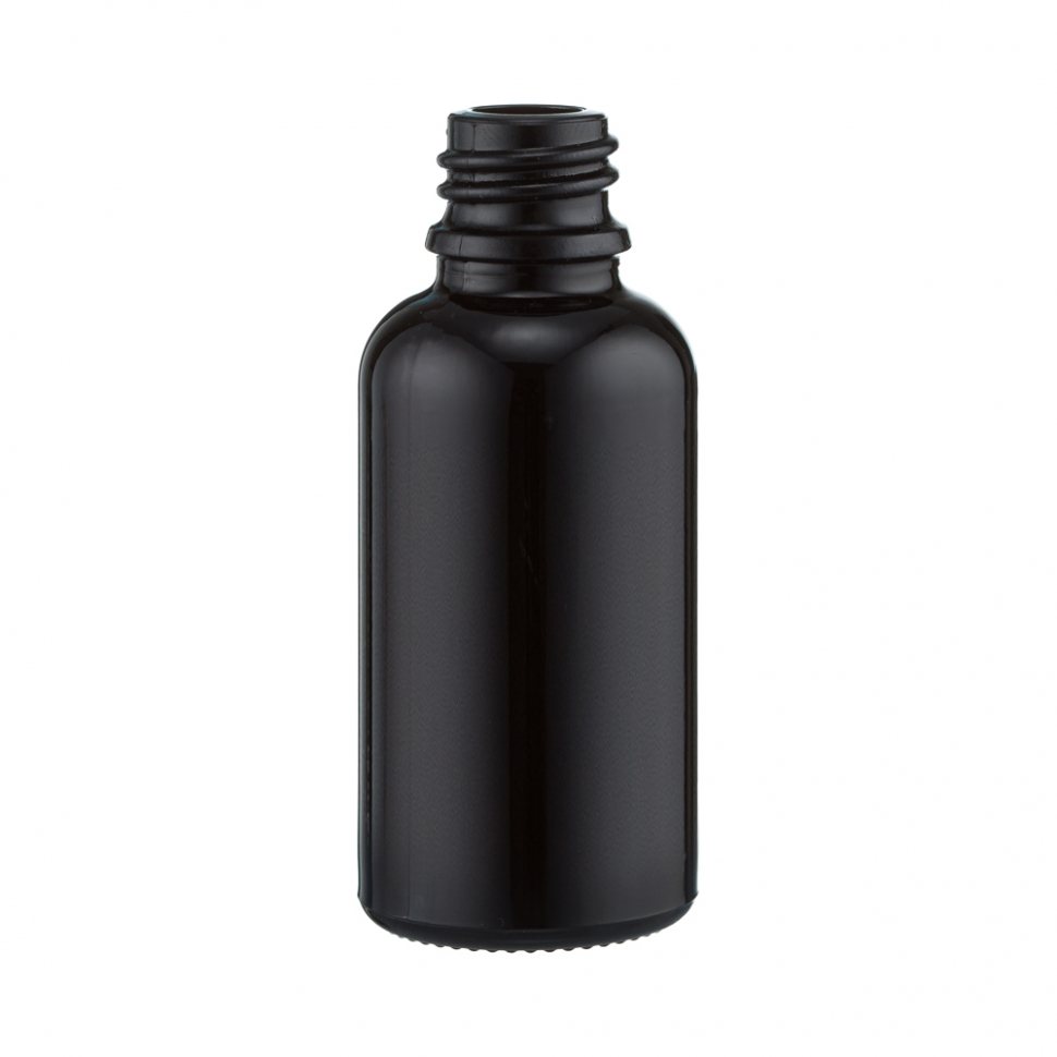 Флаконы стеклянные Чёрного цвета с винтовой горловиной 30 мл, DIN 18, для Л-П (110 шт. упаковка)